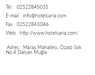 Hotel Caria Royal iletiim bilgileri